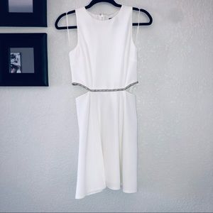 TOPSHOP white cutout dress with silver beads!